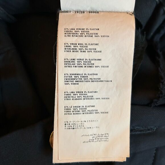 Prada Stretch Wool Trousers with Sailor Button Detail in Black, Size 44 (US 8) - Picture 11 of 11